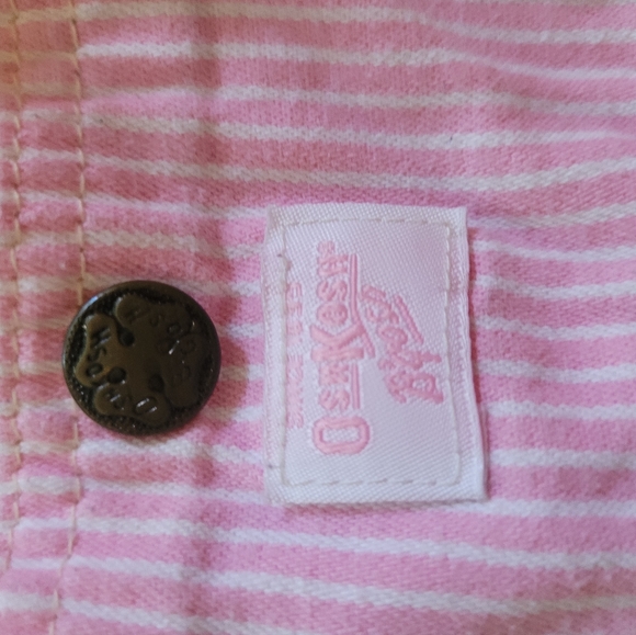 Pink Stripped 12 month Girls Overalls - Picture 3 of 7